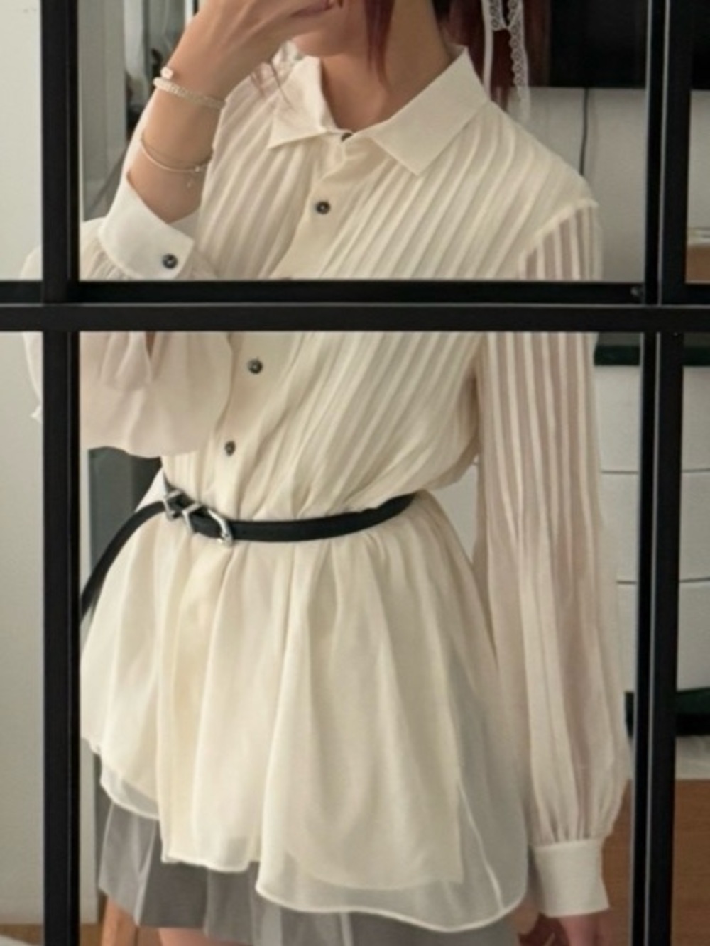 St. John Silk Pleated Blouse